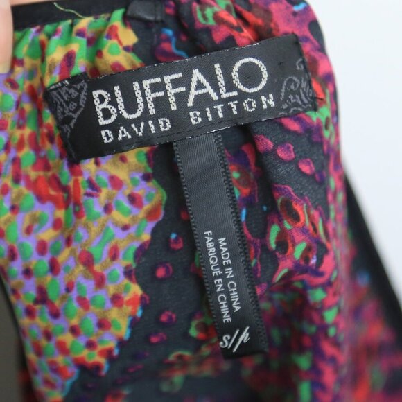 Buffalo David Bitton Geometric Silk Trim Zip-Front Cami Top Size Small - Picture 5 of 7